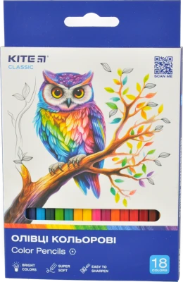 Олівці кольорові Kite Classic 18 кол