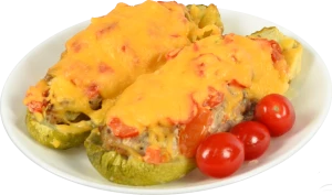 Кабачки з куркою сиром та грибами