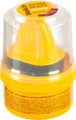 Крем-блиск для взуття з аплікатором безкольоровий для гладкої шкіри Walkin 50мл