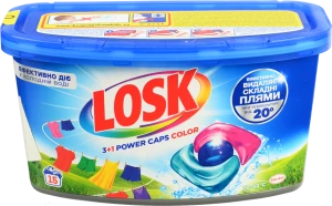Засіб для прання концентрований у капсулах 3+1 Power Caps Color Losk 15x12г