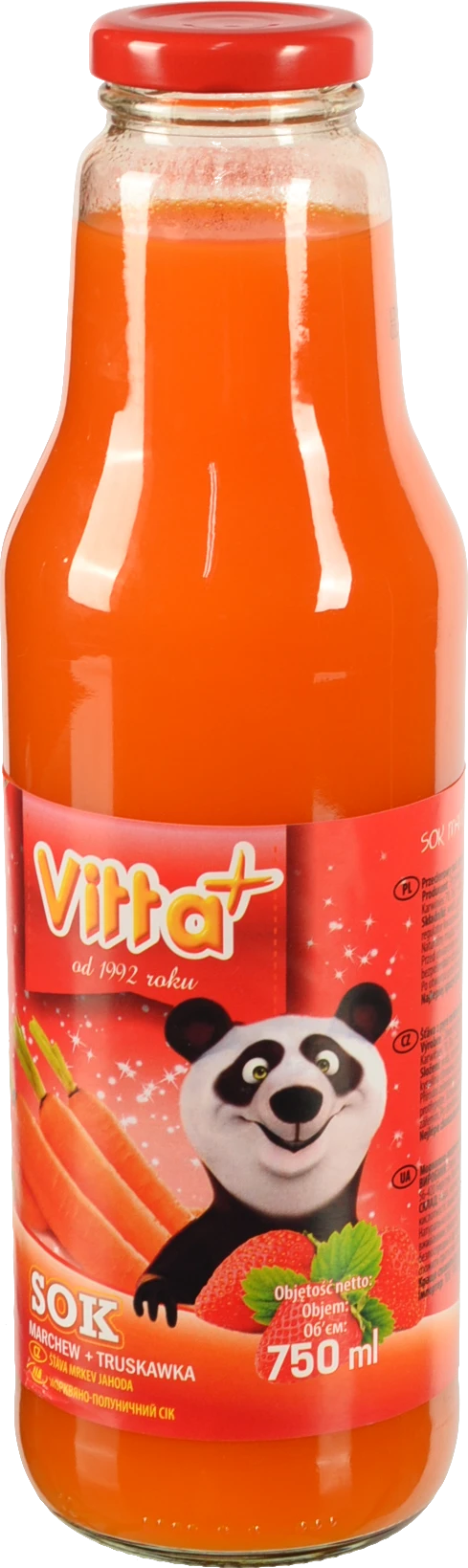 Сік VITTA+ 0.75л морквяно-полуничний