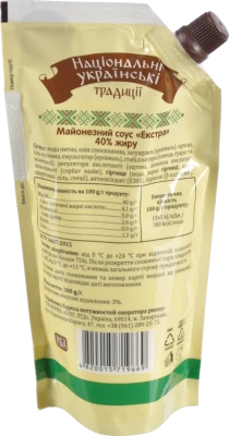 Соус майонезний 40% Екстра Національні українські традиції д/п 300г