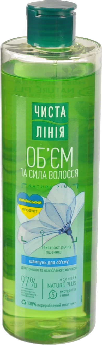Шампунь Чиста лінія 390мл обем і сила