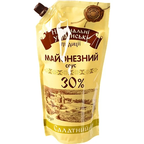 Соус майонезний 30% Салатний Національні українські традиції 500г