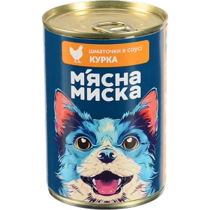 М'ясна Миска Консервований корм для собак - Курка в соусі (415г)