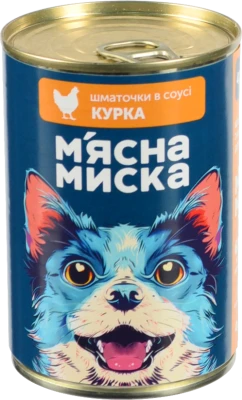 М'ясна Миска Консервований корм для собак - Курка в соусі (415г)