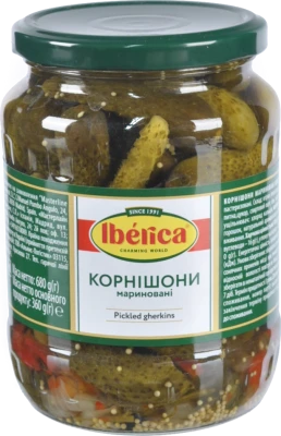 Корнішони мариновані Iberica с/б 680г