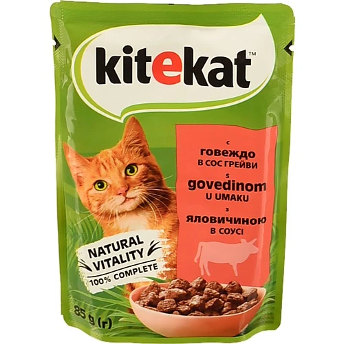 Корм Кітікет 85г яловичина в соусі пауч