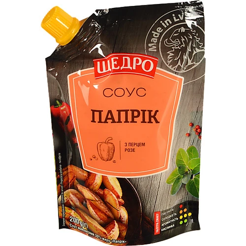 Соус майонезний 30% з перцем розе Папрік Щедро д/п 200г