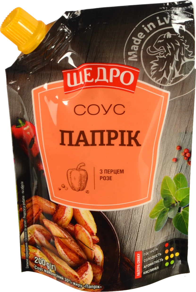 Соус майонезний 30% з перцем розе Папрік Щедро д/п 200г