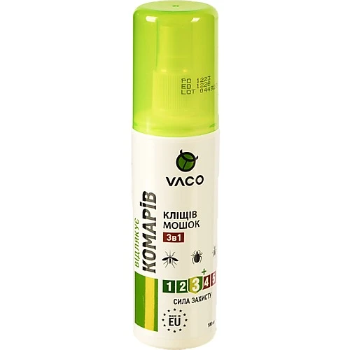 Спрей від комарів, кліщів та мошок 3в1 Vaco 100мл