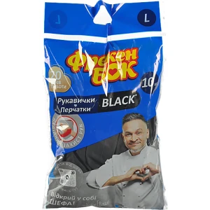 Рукавички латексні L Black Фрекен Бок 10шт