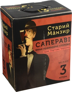 Вино Старий Манзир 3л сапераві сухе червоне ординарне столове
