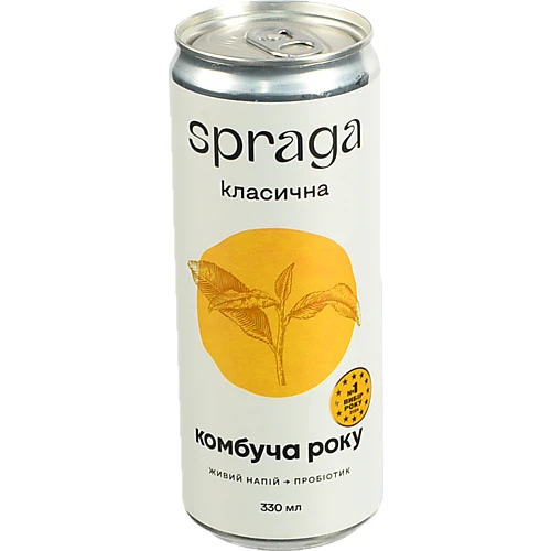 Напій безалкогольний слабогазований Класична Комбуча Spraga з/б 330мл
