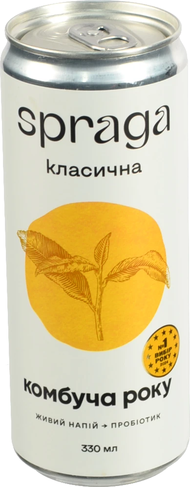Напій безалкогольний слабогазований Класична Комбуча Spraga з/б 330мл
