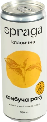 Напій безалкогольний слабогазований Класична Комбуча Spraga з/б 330мл
