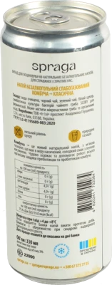 Напій безалкогольний слабогазований Класична Комбуча Spraga з/б 330мл