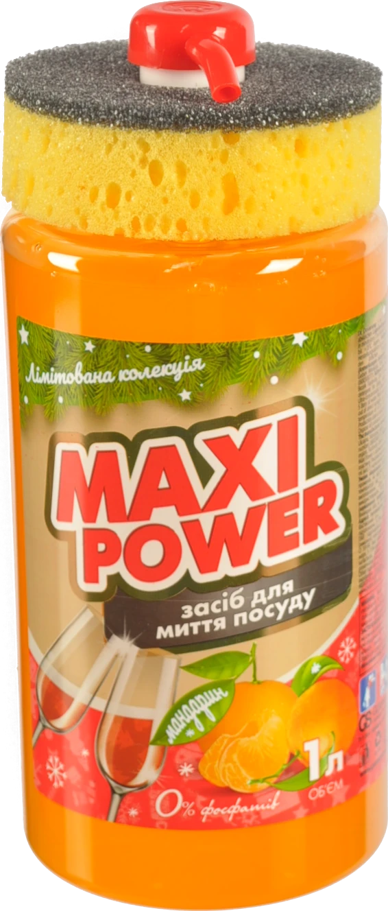 Засіб для миття посуду з ароматом мандарину Maxi Power 1л