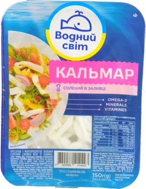Кальмар солений ВМ 150г смужки філе в заливці