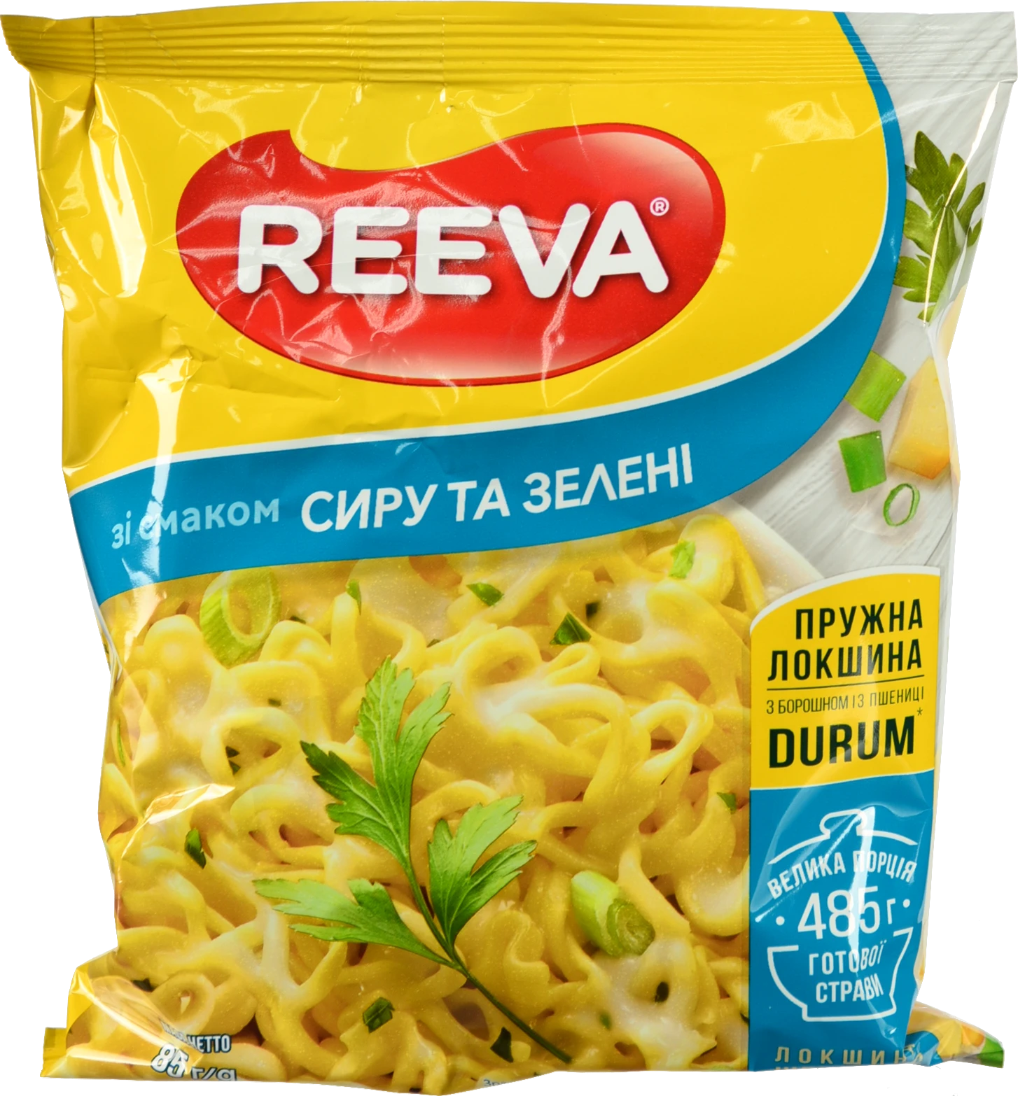 Локшина швидкого приготування зі смаком сиру та зелені Reeva 85г