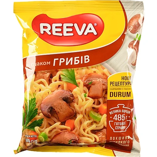 Локшина швидкого приготування зі смаком грибів Reeva 85г