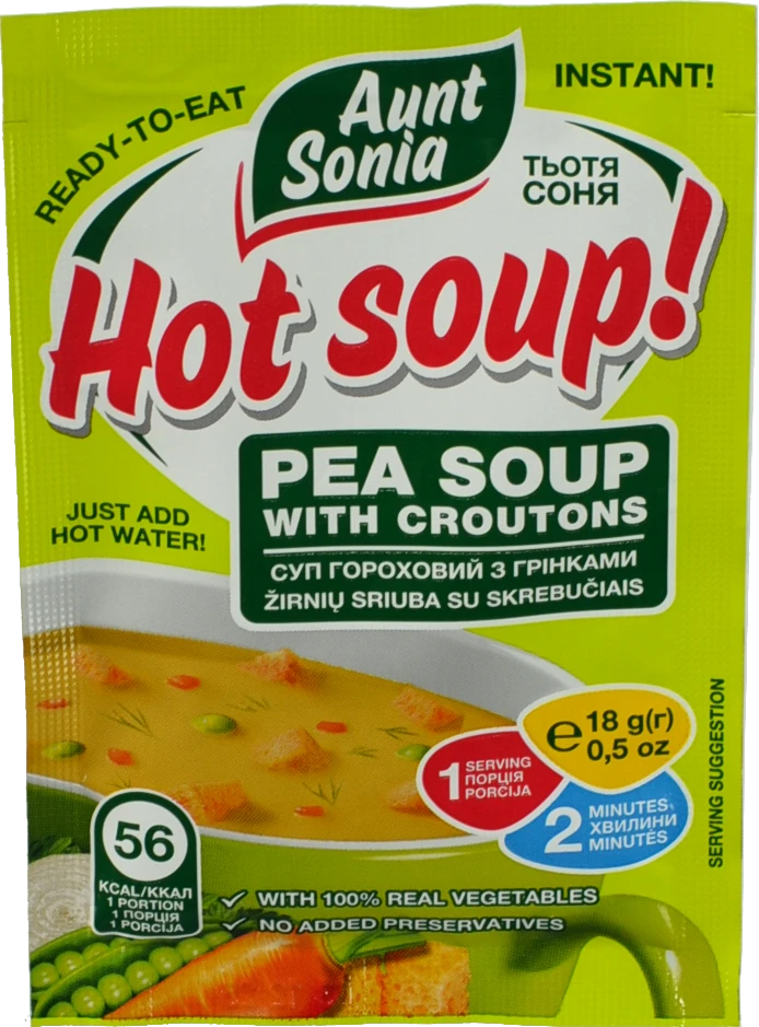 Суп швидкого приготування гороховий з грінками Тітка Соня 18г