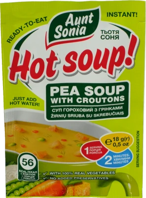 Суп швидкого приготування гороховий з грінками Тітка Соня 18г