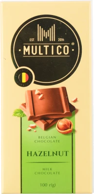 Шоколад Multico 100г молочний шматочки фундука
