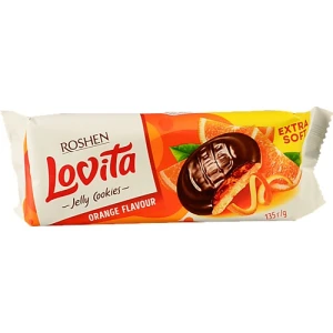Печиво здобне з желейною начинкою зі смаком апельсина Lovita Jelly Cookies Roshen м/у 135г