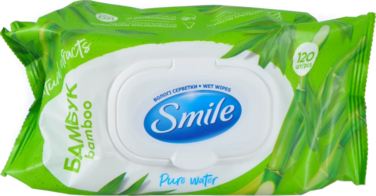 Серветки вологі Bamboo Smile 120шт