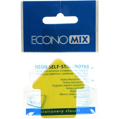 Блок паперу з клейким шаром Стріла. 45х50 мм.. 80 арк.. 4 кольори