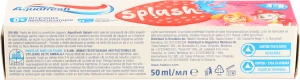 Паста зубна для дітей 6-8років зі смаком полуниці і м'яти Splash Aquafresh 50мл