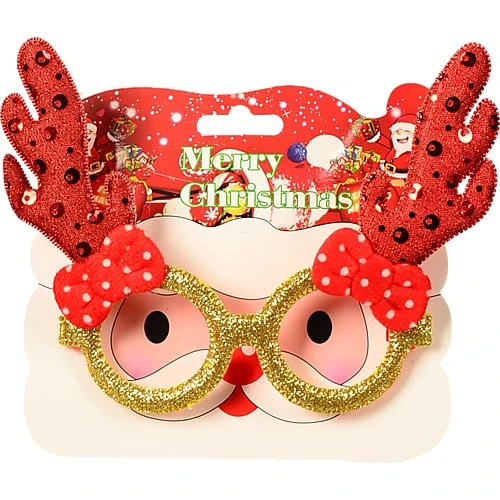 Окуляри карнавальні Новий Рік з блискітками.