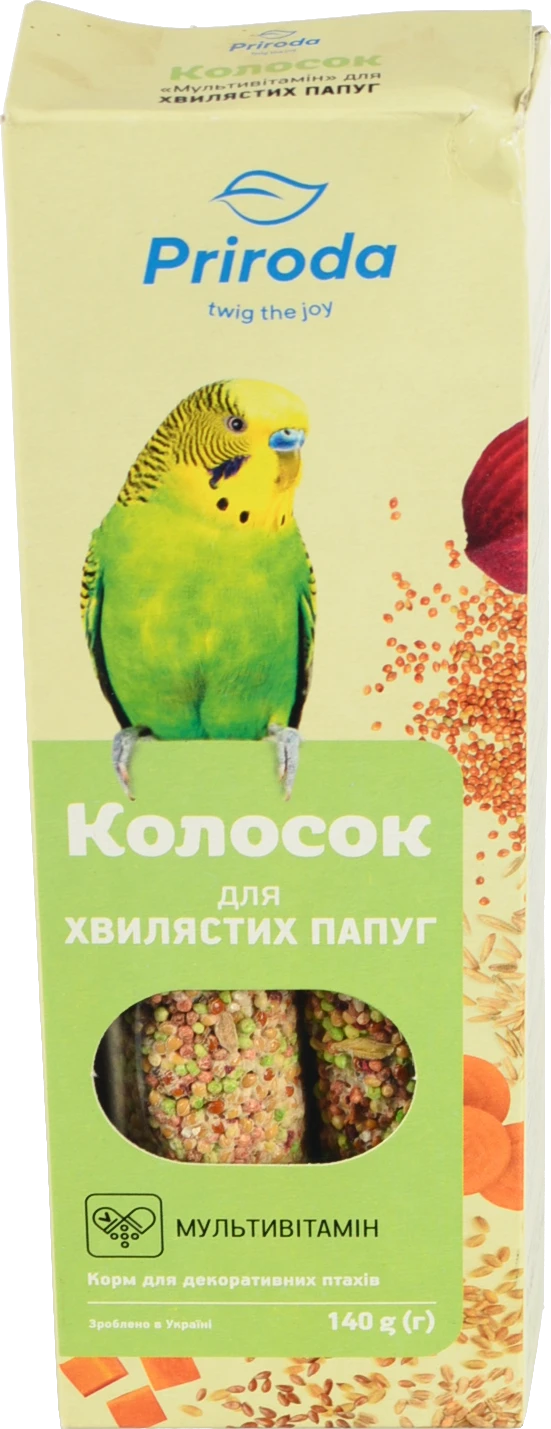 Корм для хвилястих папуг Мультивітамін Колосок Природа к/у 140г