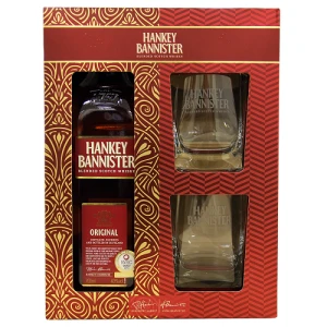 Віскі Hankey Bannister 0.7л 40% шотландський купажований віскі в подарунковому наборі з 2 келихами