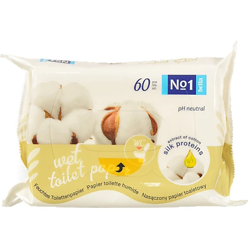 Папір туалетний вологий №1 Bella 60шт
