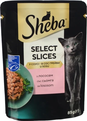 Корм Sheba Select Slices з лососем у соусі 85г