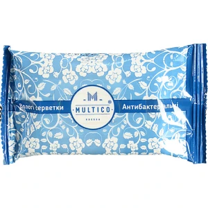 Серветки вологі Multico 15шт антибактерiальнi