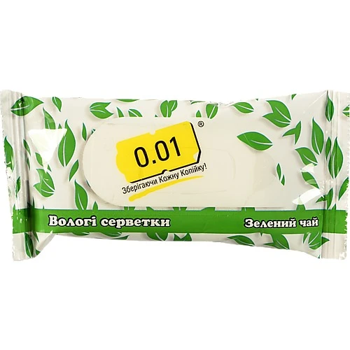 Серветки вологі 0.01 15шт зелений чай