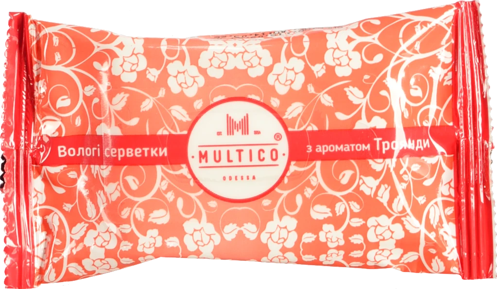 Серветки вологі Multico 15шт троянда