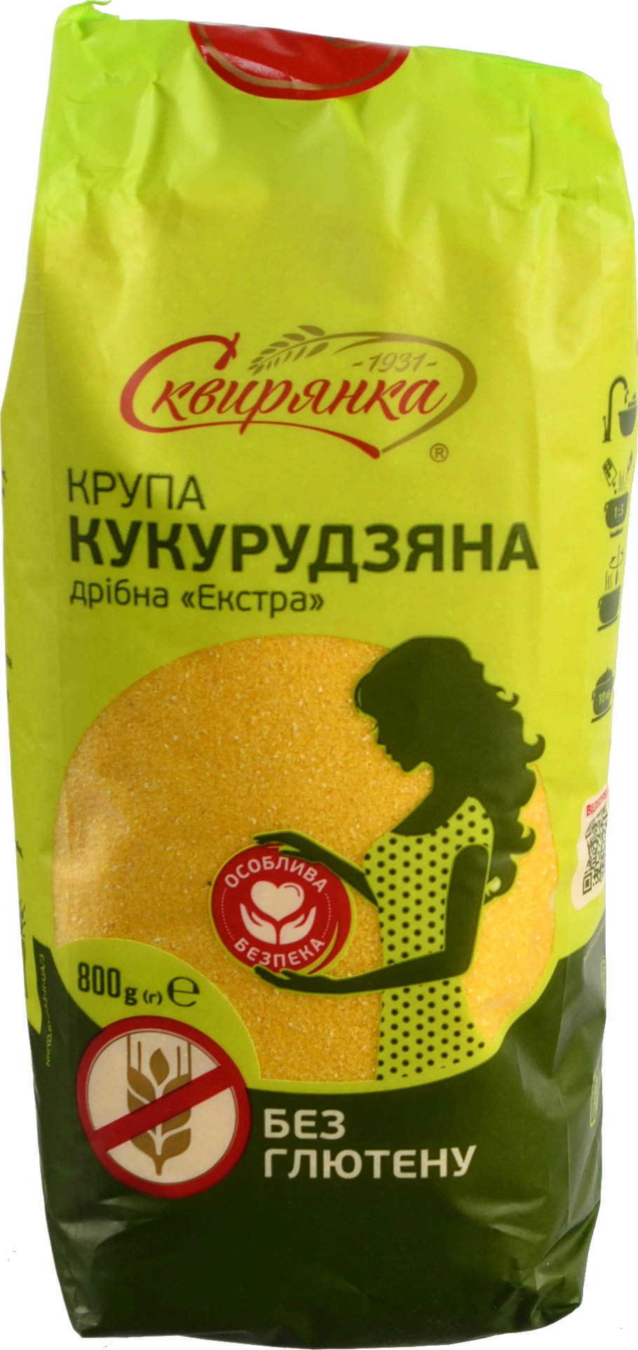 Крупа Сквірянка 800г кукурудзяна дрiбна б.глютену