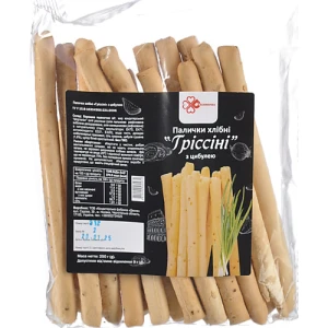 Палички хлібні з цибулею Гріссіні Десняночка м/у 250г