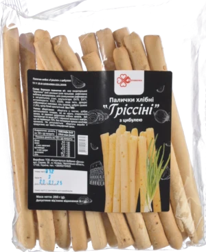 Палички хлібні з цибулею Гріссіні Десняночка м/у 250г