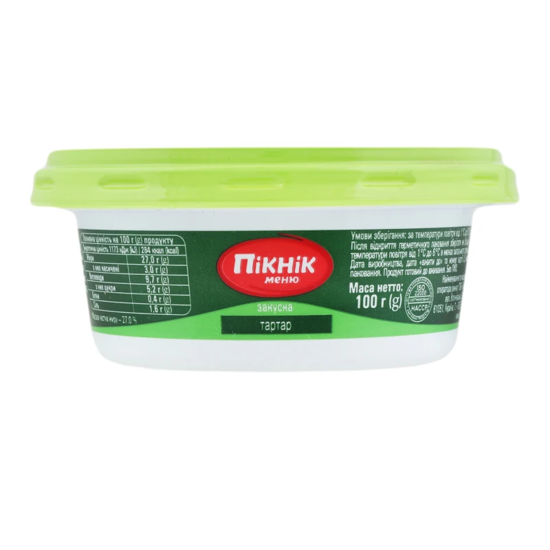 Закуска для бутербродів Тартар Пікнік меню ст 100г