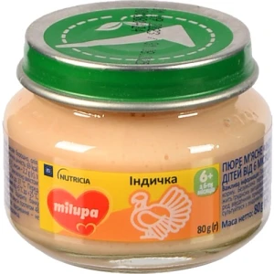 Пюре м'ясне для дітей від 6міс Індичка Milupa с/б 80г