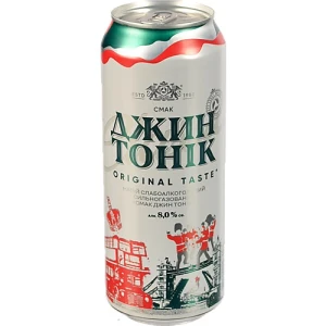 Напій слабоалкогольний 0.5л 8% сильногазований Джин Тонік Оболонь з/б