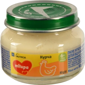 Пюре для дітей від 6міс м'ясне Курча Milupa с/б 80г