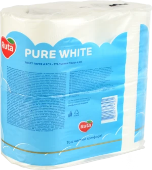 Папір туалетний 3-х шаровий Pure White Ruta 4шт