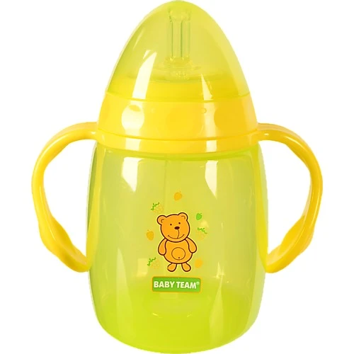 Поїльник для дітей від 10міс з силіконовою трубочкою та ручками 250мл Baby Team 1шт