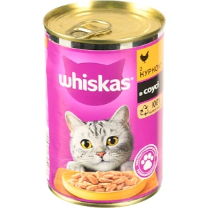 Корм Whiskas для дорослих котів з куркою в соусі 400г